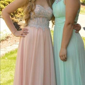 Blush pink colored prom dress